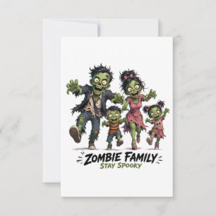 Carte De Remerciements Famille de zombies mignons, restez effrayants