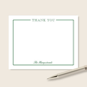 Carte De Remerciements Famille ou Couples Élégant Script Papier à lettres