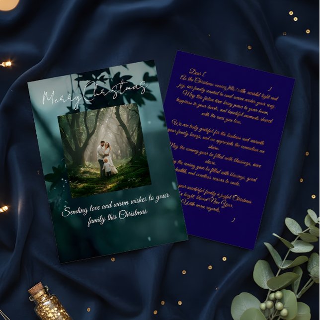 Carte De Remerciements Family Christmas Card Custom Photo Holiday Message (Créateur téléchargé)