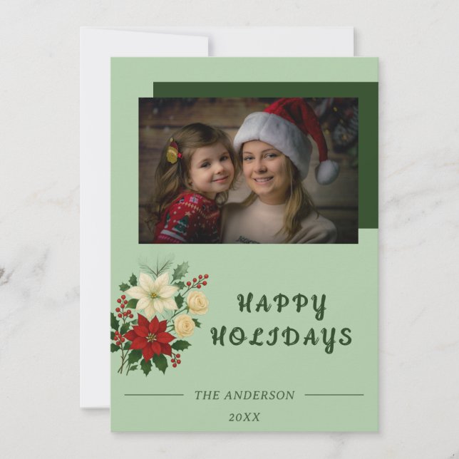 Carte De Remerciements “Family Christmas Card | Happy Holidays Photo Card (Devant)