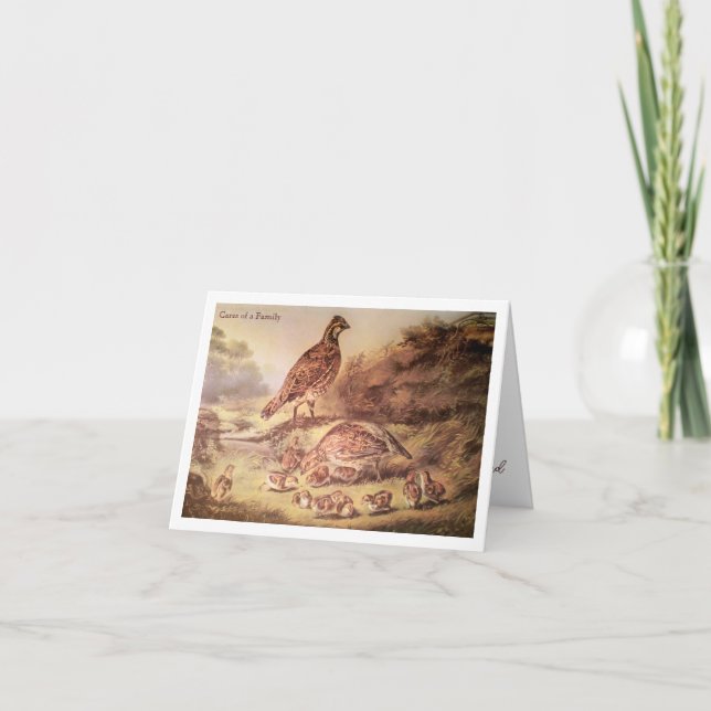 Carte De Remerciements Family of Quail Woodland Nature Thank You Card (Devant)