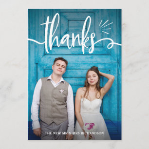 Carte De Remerciements Fantaisie et charmez   deux Mercis de mariage de