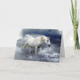 Carte De Remerciements Fantasy White Horse et Ocean Surf Thank You Cards