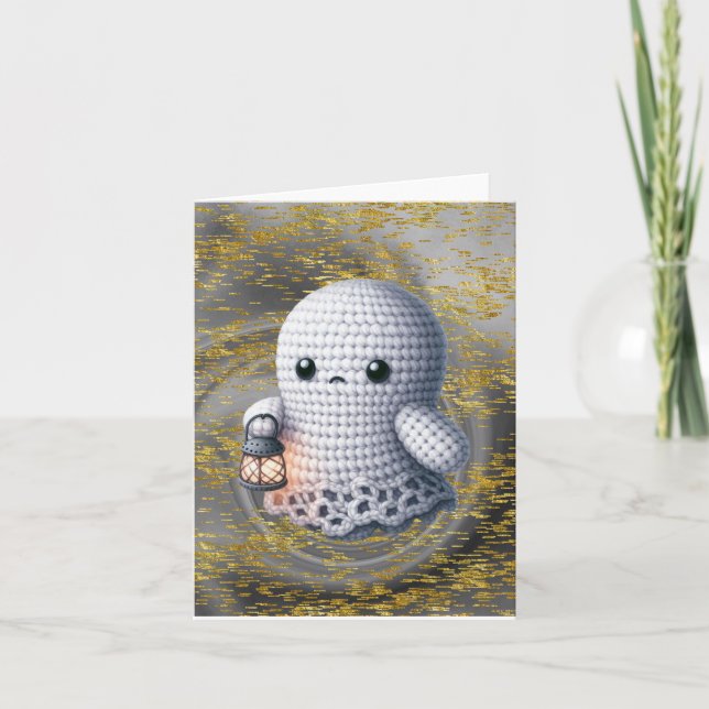 Carte De Remerciements Fantôme Crochet avec blanc de lanterne (Devant)
