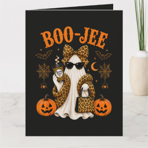Carte De Remerciements Fantôme de léopard Boo JEE Halloween mignon effray