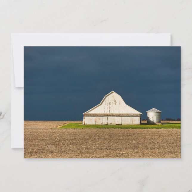 Carte De Remerciements Farms | White Barn & Silo (Devant)