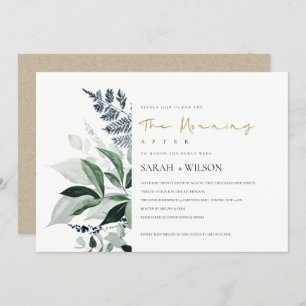 Carte De Remerciements Faune Tropicale Feuillée Verte Matin Après Invitat