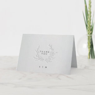 Carte De Remerciements Faux Blind Deboss Coton Mariage Plié Minimaliste