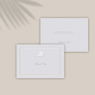 Carte De Remerciements Faux Embossés Bateau Côtier Nautique Mariage offic