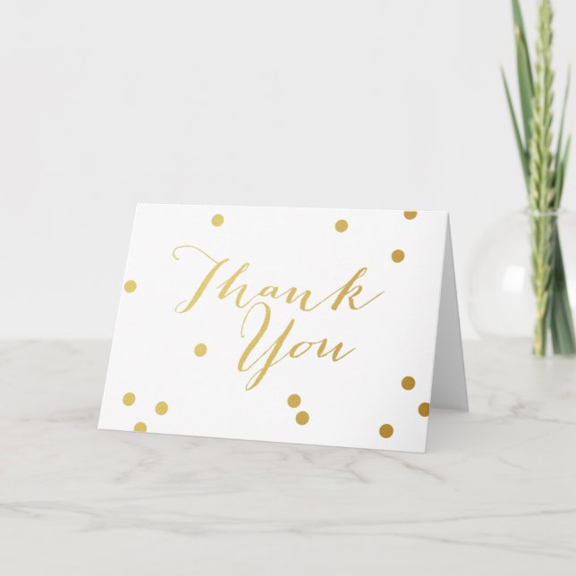 Carte de remerciements Faux Gold (Devant)