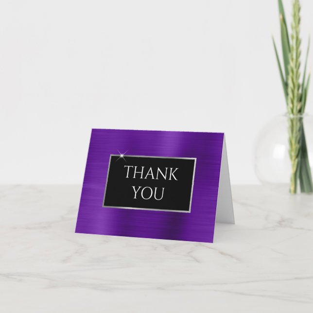 Carte De Remerciements Faux Indigo Purple Foil (Devant)