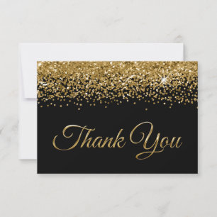 Carte De Remerciements Faux Or Métallisé Feuille De Script Sweet 16