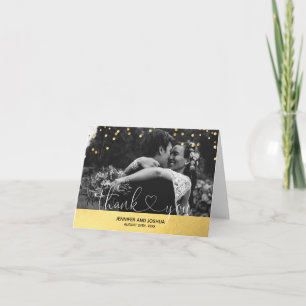 Carte De Remerciements Faux papier doré Confetti Remerciement Mariage P
