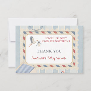 Carte De Remerciements Faveur de Baby Shower Livraison Spéciale Pôle Nord