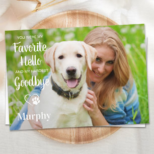 Carte De Remerciements Favori Hello Hardest Goodbye Pet Memorial Photo