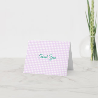 Carte De Remerciements Faye et Lauren Gingham rose