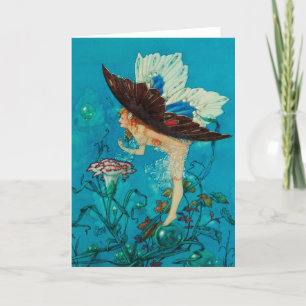 Carte De Remerciements Fée ailée par Harold Gaze - Vintage