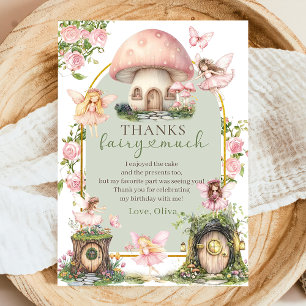 Carte De Remerciements Fée Champignon Magique Anniversaire