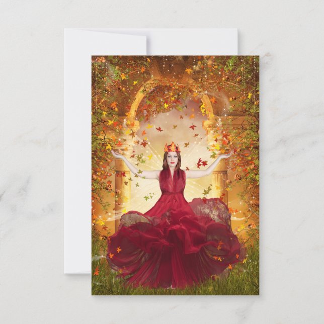 Carte De Remerciements Fée d'automne (Devant)
