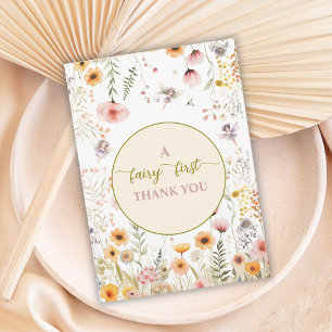 Carte De Remerciements Fée de fleur sauvage de fantaisie d'abord 