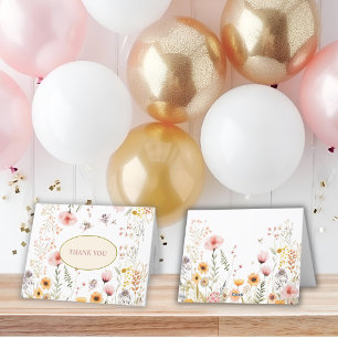 Carte De Remerciements fée de fleur sauvage de fantaisie d'abord