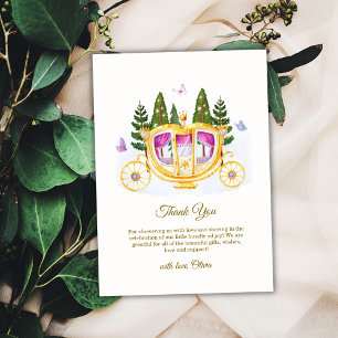Carte De Remerciements Fée des bois Princesse Carrosse Baby Shower