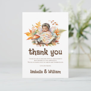 Carte De Remerciements Fée Enchantée Automne Bois Bébé Shower 