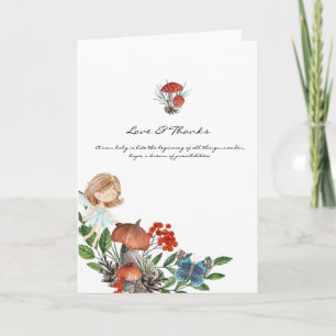 Carte De Remerciements Fée enchantée   Baby Shower Forêt d'Automne