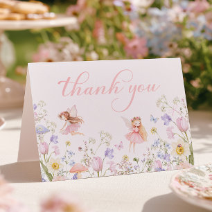Carte De Remerciements Fée florale à l'aquarelle