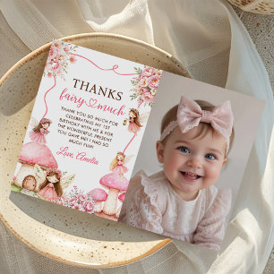 Carte De Remerciements Fées Fleurs Filles 1er Anniversaire Photo