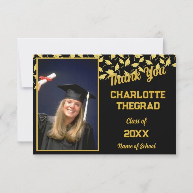 Carte De Remerciements Félicitations à la fête de graduation Personnalise (Devant)