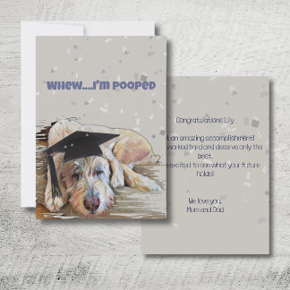 Carte De Remerciements Félicitations Félicitations Chien Diplômé Avec Car