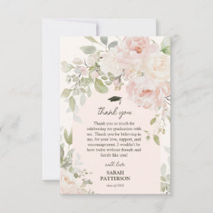 Carte De Remerciements Félicitations Fleuris Rose Élégant