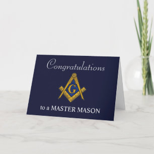 Carte De Remerciements Félicitations Freemason Masonic Master Mason