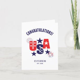 Carte De Remerciements Félicitations pour la citoyenneté américaine Citoy