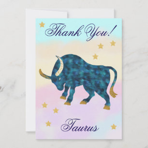 Carte De Remerciements Félicitations pour l'anniversaire du Taureau peint