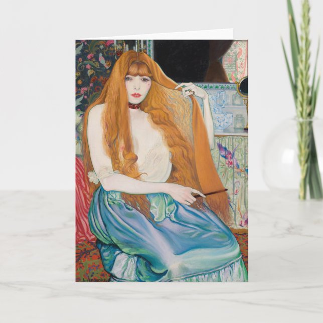 Carte De Remerciements Femme a sa toilette par Louis Anquetin (Devant)