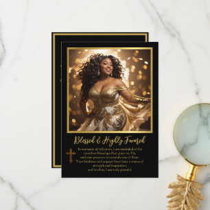 Carte De Remerciements Femme ethnique bénie et hautement favorisée Spirit