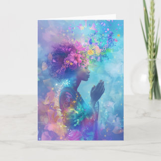 Carte De Remerciements *~* Femme magique SC4 Prière ésotérique Blank