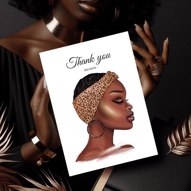 Carte De Remerciements Femme noire (Black Woman Thank You Card)