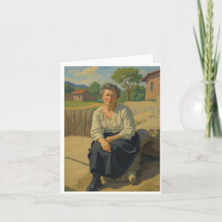 Carte De Remerciements Femme vintage à l'extérieur