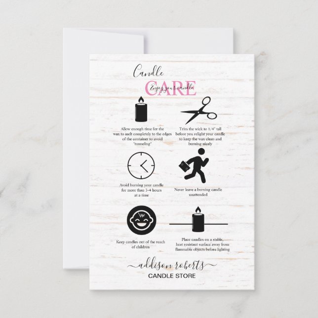 Carte De Remerciements Ferme Bois Aquarelle Chandelle Automne (Devant)