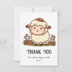 Carte De Remerciements Ferme Joli Baby shower de mouton