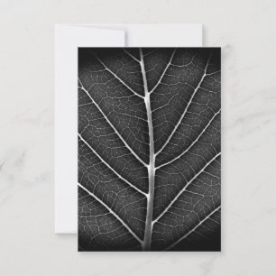 Carte De Remerciements Fermeture de la feuille brillante noire et blanche