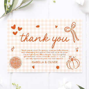 Carte De Remerciements Fête automnale Baby Shower pour un petit bout de c