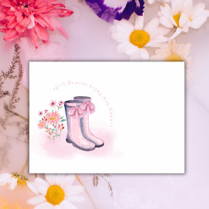 Carte De Remerciements Fête bébé Arc-en-ciel Bottes de pluie Fleurs d'avr