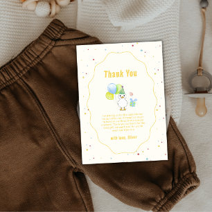 Carte De Remerciements Fête Bébé Ballon Jaune Amusant Fou Canard Baby Sho