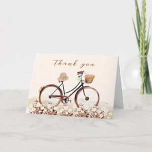 Carte De Remerciements Fête bébé neutre Bonjour Bébé Floral Bicyclette