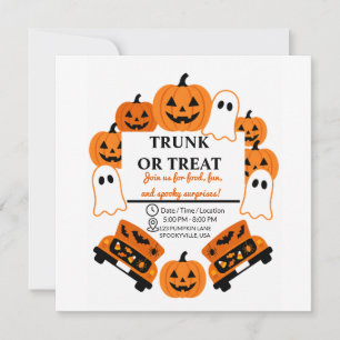 Carte De Remerciements Fête communautaire Halloween Rétro Trunk or Treat