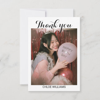 Carte de remerciements fête d'anniversaire